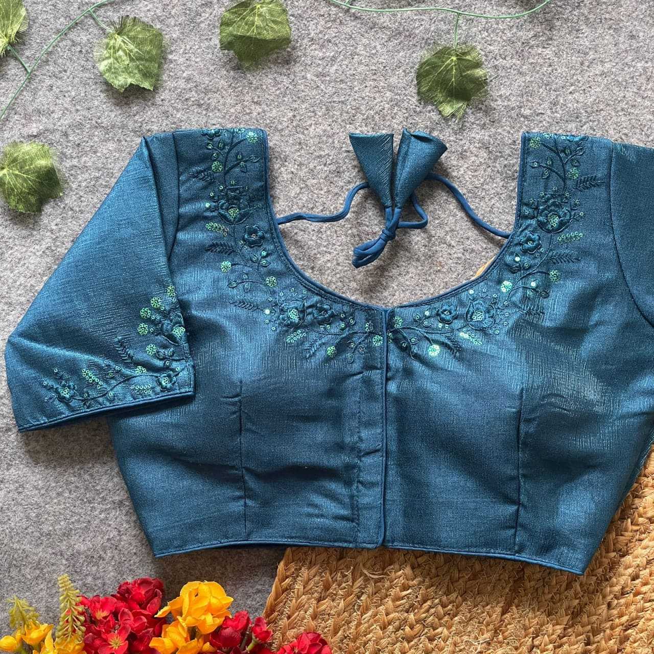 Ynf Phantom Silk KESH426 1445 Readymade Blouses Festive Collections Wholesale Embroidered Blouses Party Wear Blouse Silk Blouse Manufacturer- Kapda Export