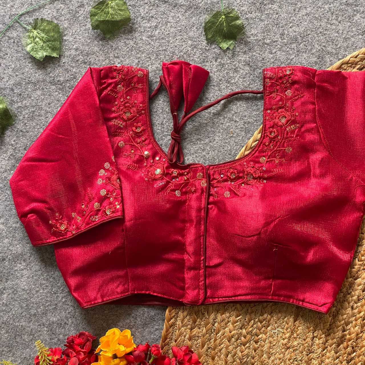 Ynf Phantom Silk KESH426 1445 Readymade Blouses Festive Collections Wholesale Embroidered Blouses Party Wear Blouse Silk Blouse Manufacturer- Kapda Export