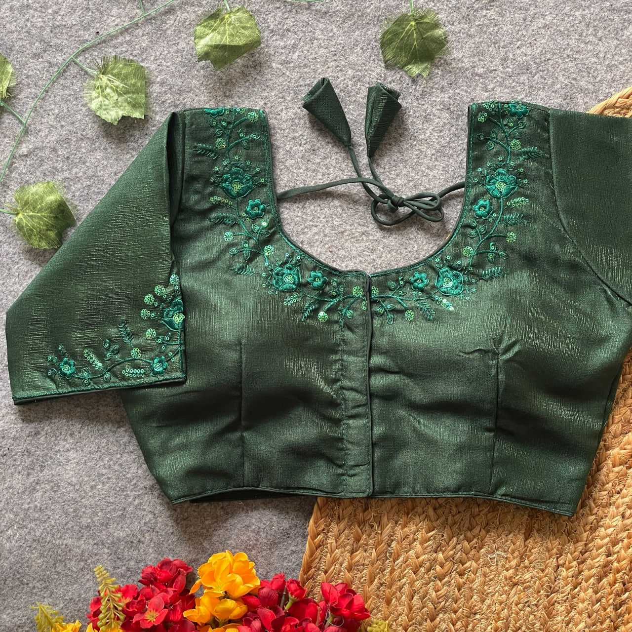 Ynf Phantom Silk KESH426 1445 Readymade Blouses Festive Collections Wholesale Embroidered Blouses Party Wear Blouse Silk Blouse Manufacturer- Kapda Export