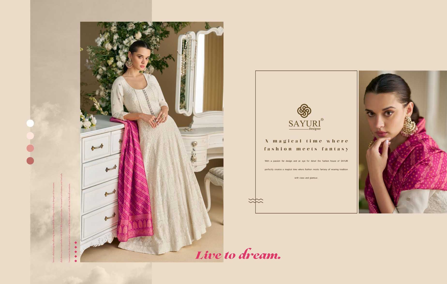 Ynf Premium Georgette KESH481 SAYURI DAWAT 5834 Kurti Wholesale Embroidered Kurtis Georgette Kurtis Party Wear Gown Style Kurtis Manufacturer- Kapda Export