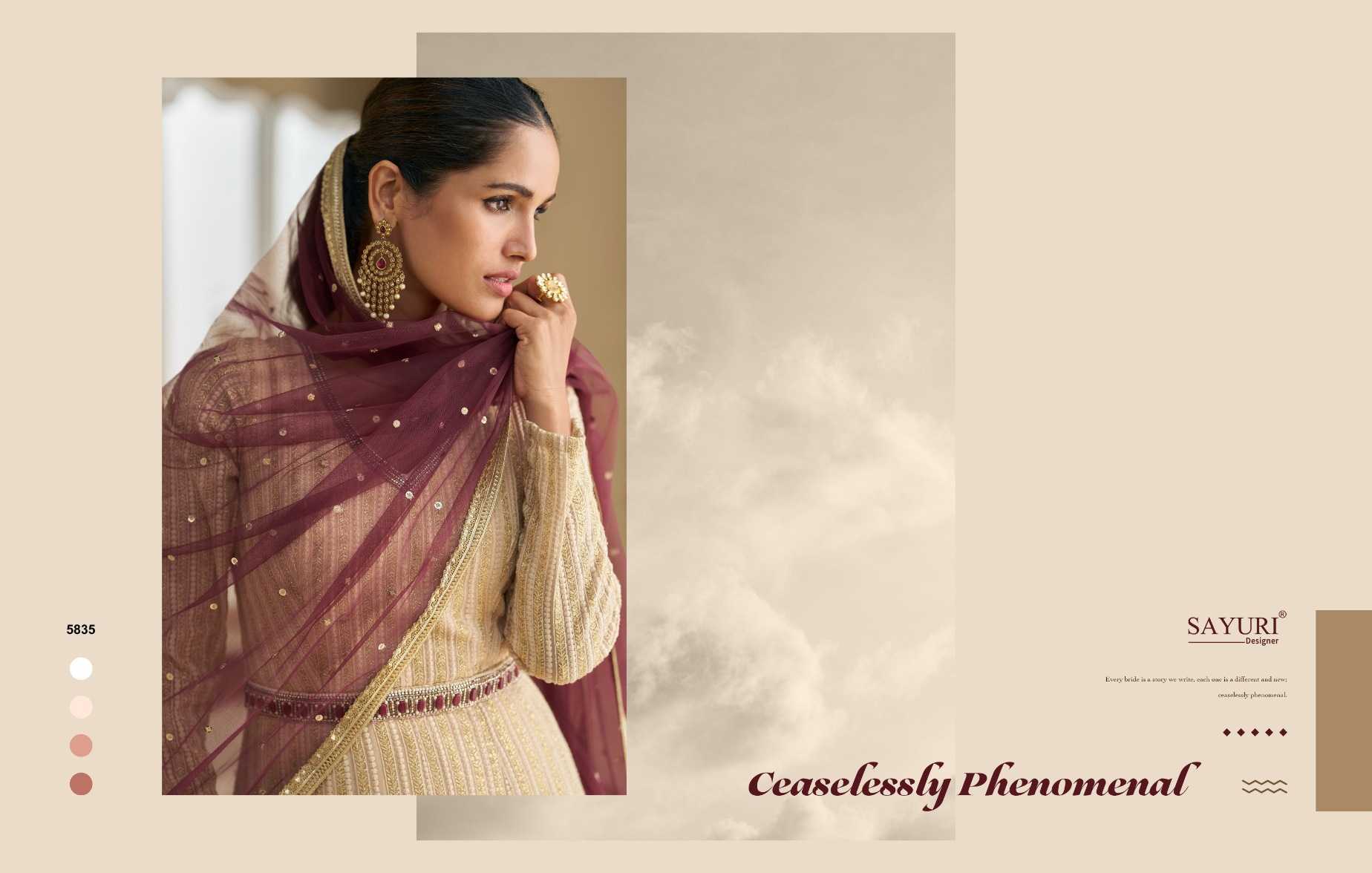 Ynf Premium Georgette KESH481 SAYURI DAWAT 5834 Kurti Wholesale Embroidered Kurtis Georgette Kurtis Party Wear Gown Style Kurtis Manufacturer- Kapda Export