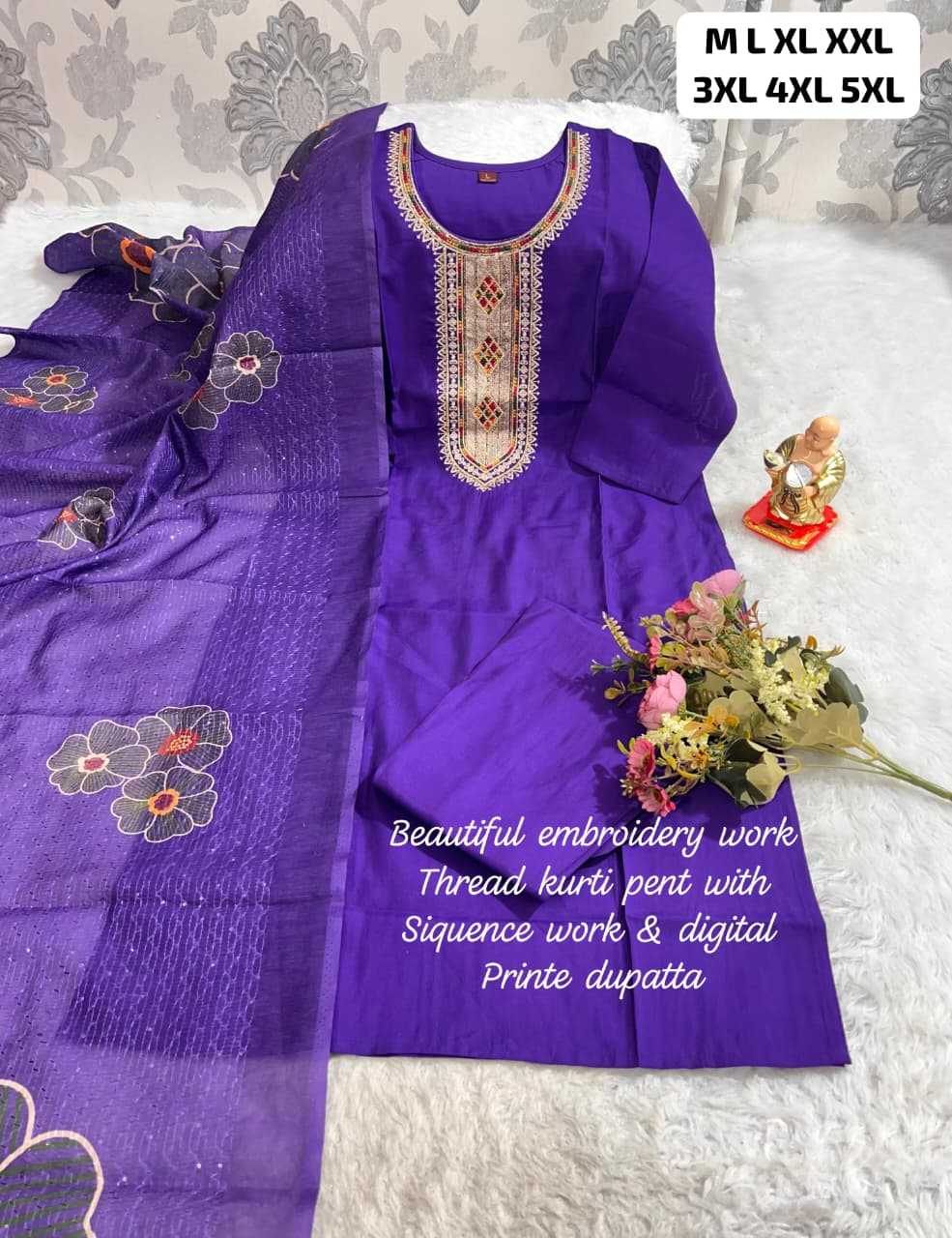 Ynf Premium Roman Silk KESH594 AKSHR Suits & Dresses Festive Collections Wholesale Printed Suits Chanderi Suit Eid Collections Manufacturer- Kapda Export