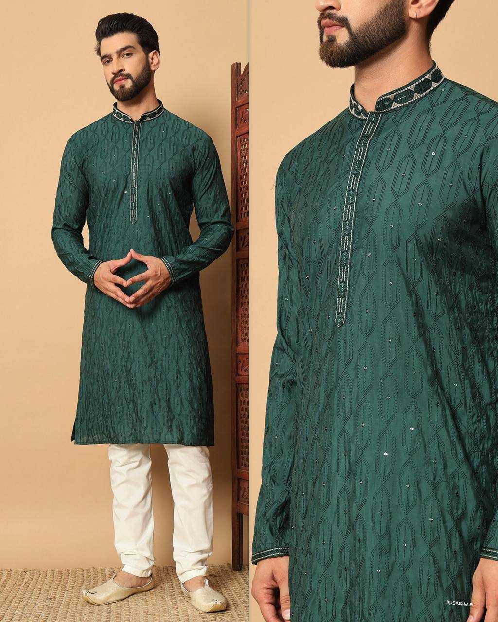 Ynf Premium Silk RIN125 Utsav 7.0 Mens Wear Wholesale Mens Kurtas Mens Kurta Pyjama Silk Kurta Manufacturer- Kapda Export