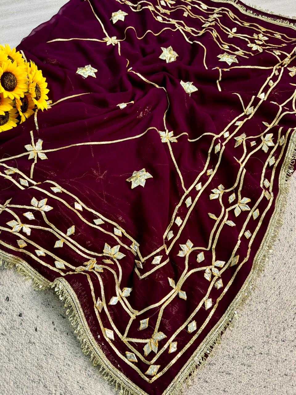 Ynf Pure Chiffon KESH576 Jaipur Sarees Wholesale Chiffon Sarees Gota Patti Sarees Work Sarees Manufacturer- Kapda Export