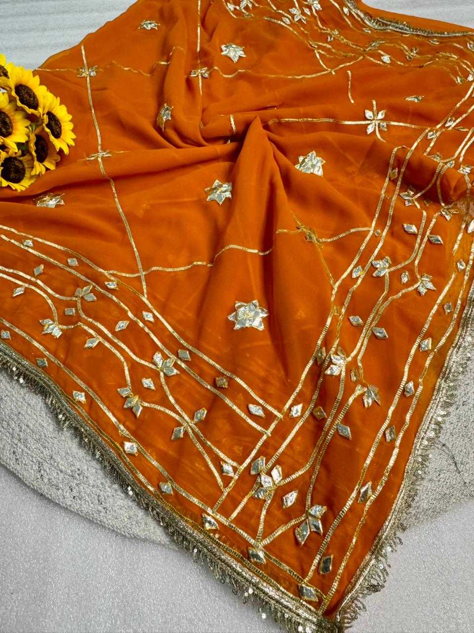 Ynf Pure Chiffon KESH576 Jaipur Sarees Wholesale Chiffon Sarees Gota Patti Sarees Work Sarees Manufacturer- Kapda Export