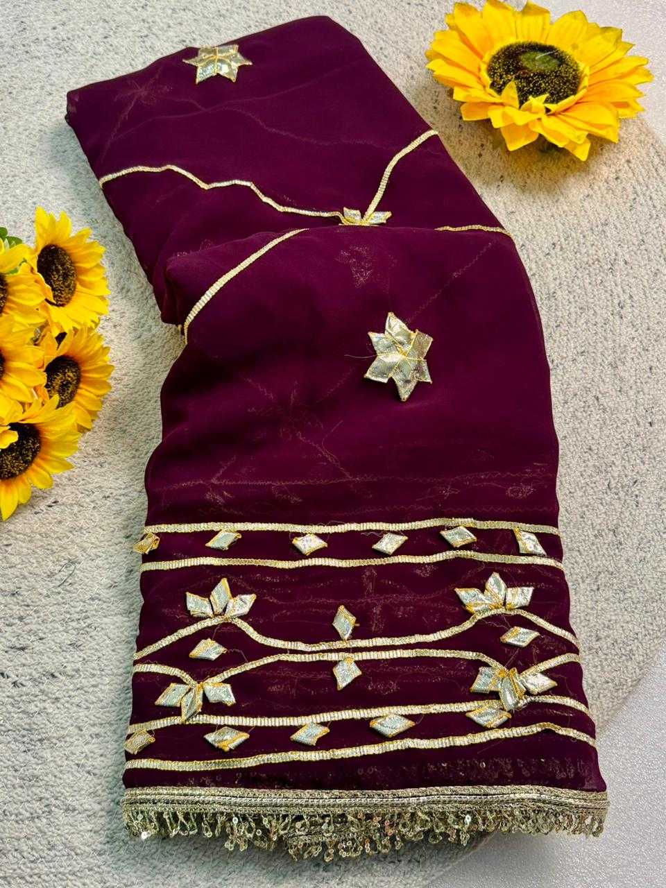 Ynf Pure Chiffon KESH576 Jaipur Sarees Wholesale Chiffon Sarees Gota Patti Sarees Work Sarees Manufacturer- Kapda Export