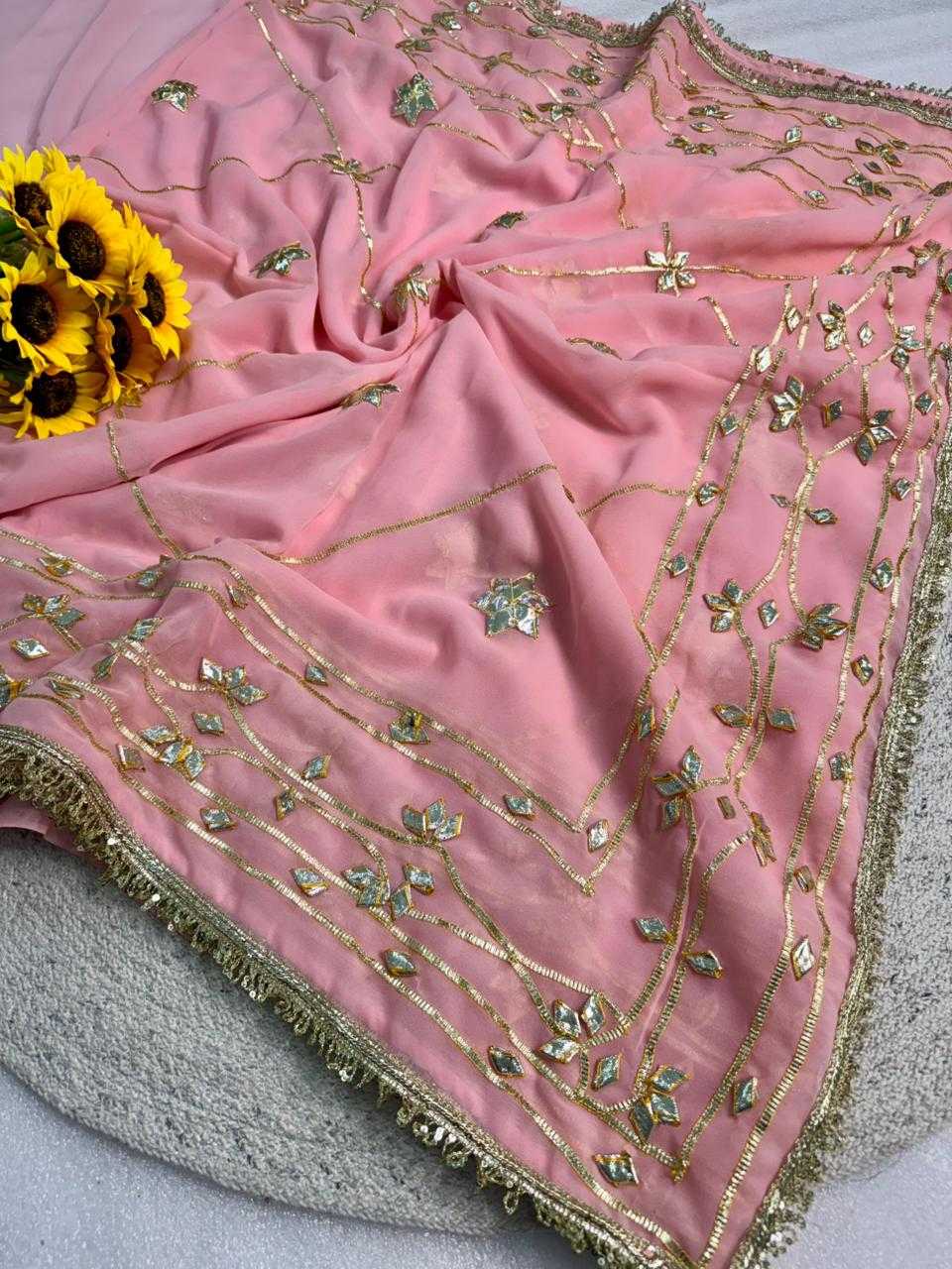 Ynf Pure Chiffon KESH576 Jaipur Sarees Wholesale Chiffon Sarees Gota Patti Sarees Work Sarees Manufacturer- Kapda Export