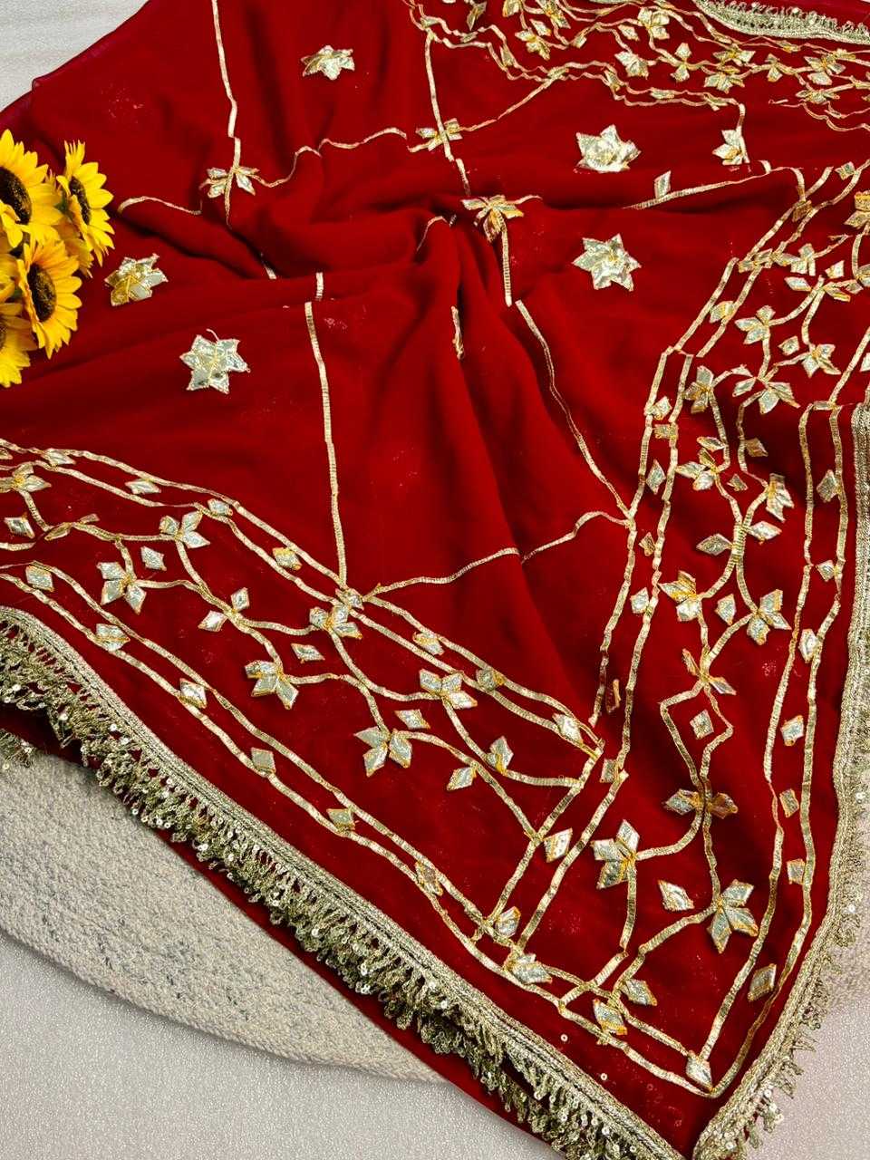 Ynf Pure Chiffon KESH576 Jaipur Sarees Wholesale Chiffon Sarees Gota Patti Sarees Work Sarees Manufacturer- Kapda Export