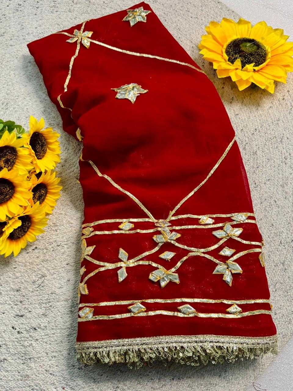 Ynf Pure Chiffon KESH576 Jaipur Sarees Wholesale Chiffon Sarees Gota Patti Sarees Work Sarees Manufacturer- Kapda Export