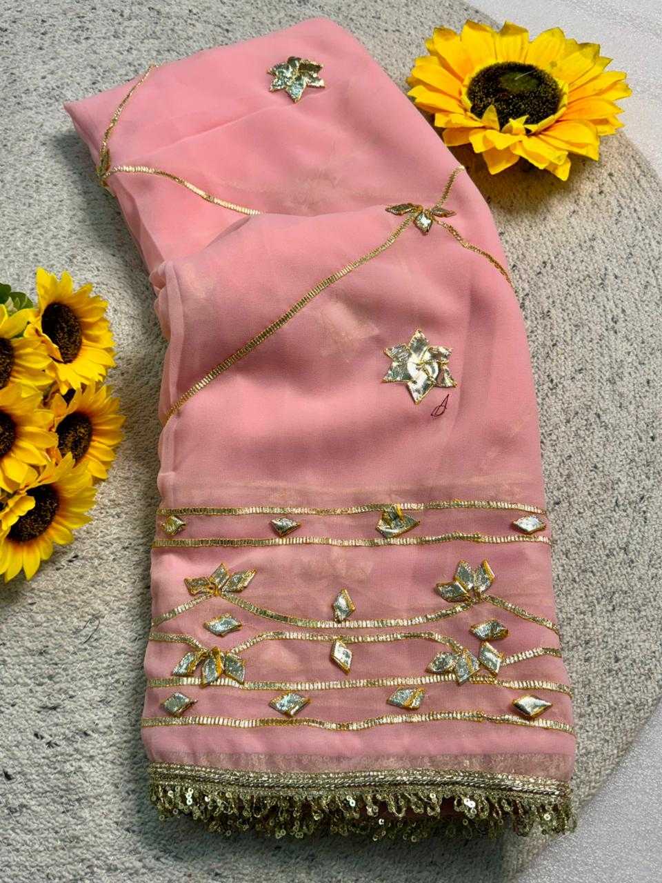 Ynf Pure Chiffon KESH576 Jaipur Sarees Wholesale Chiffon Sarees Gota Patti Sarees Work Sarees Manufacturer- Kapda Export