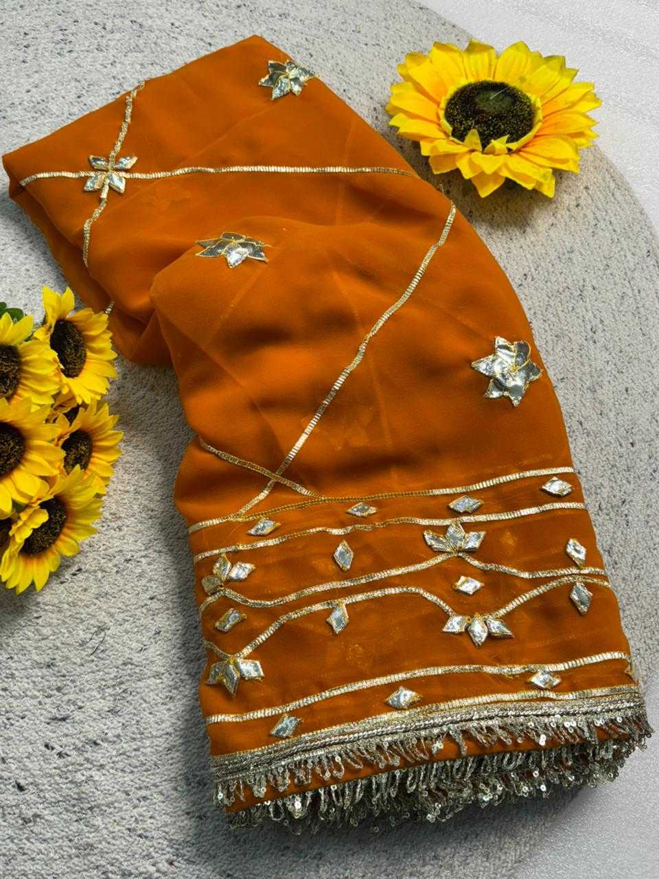 Ynf Pure Chiffon KESH576 Jaipur Sarees Wholesale Chiffon Sarees Gota Patti Sarees Work Sarees Manufacturer- Kapda Export