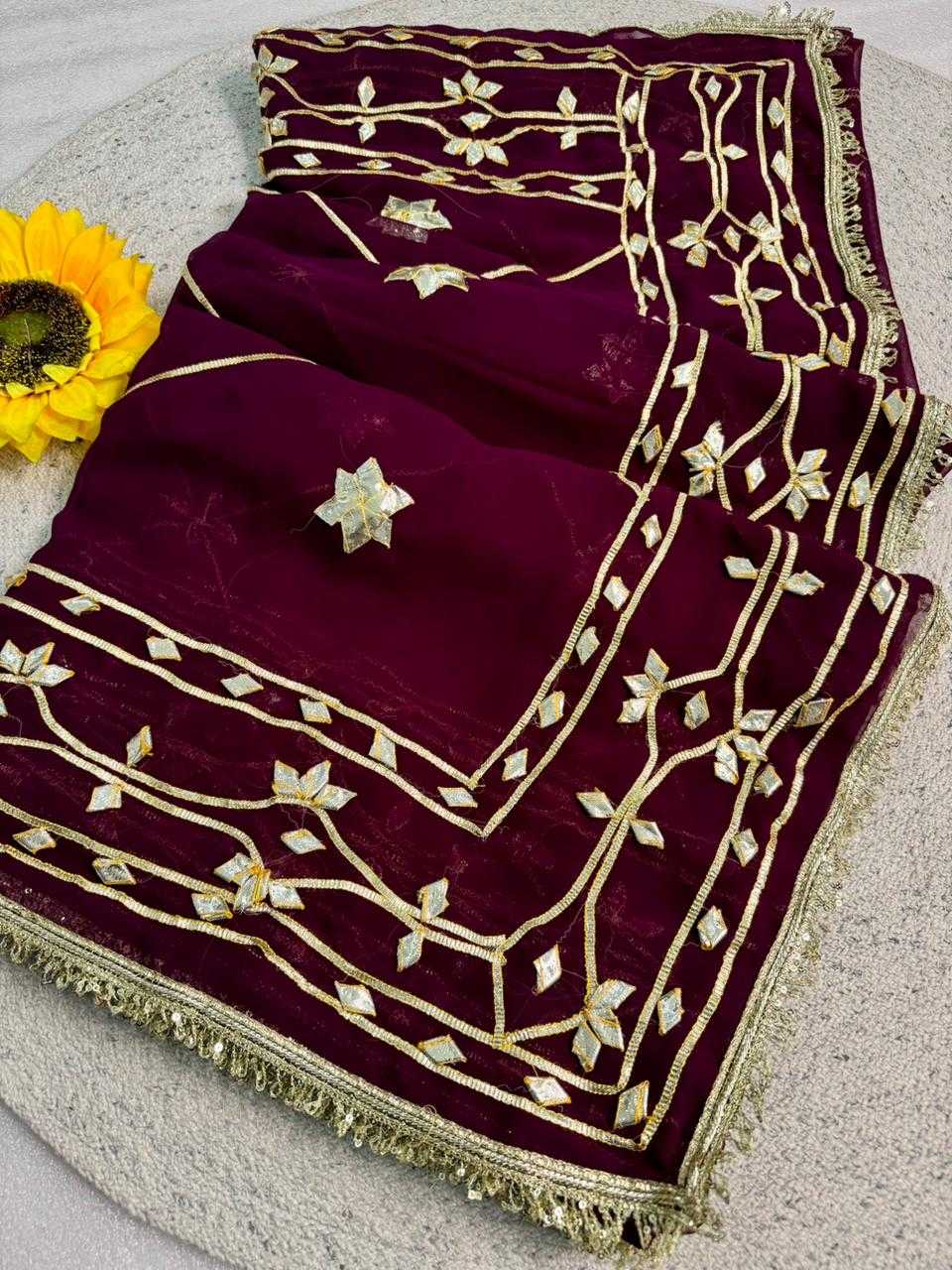 Ynf Pure Chiffon KESH576 Jaipur Sarees Wholesale Chiffon Sarees Gota Patti Sarees Work Sarees Manufacturer- Kapda Export