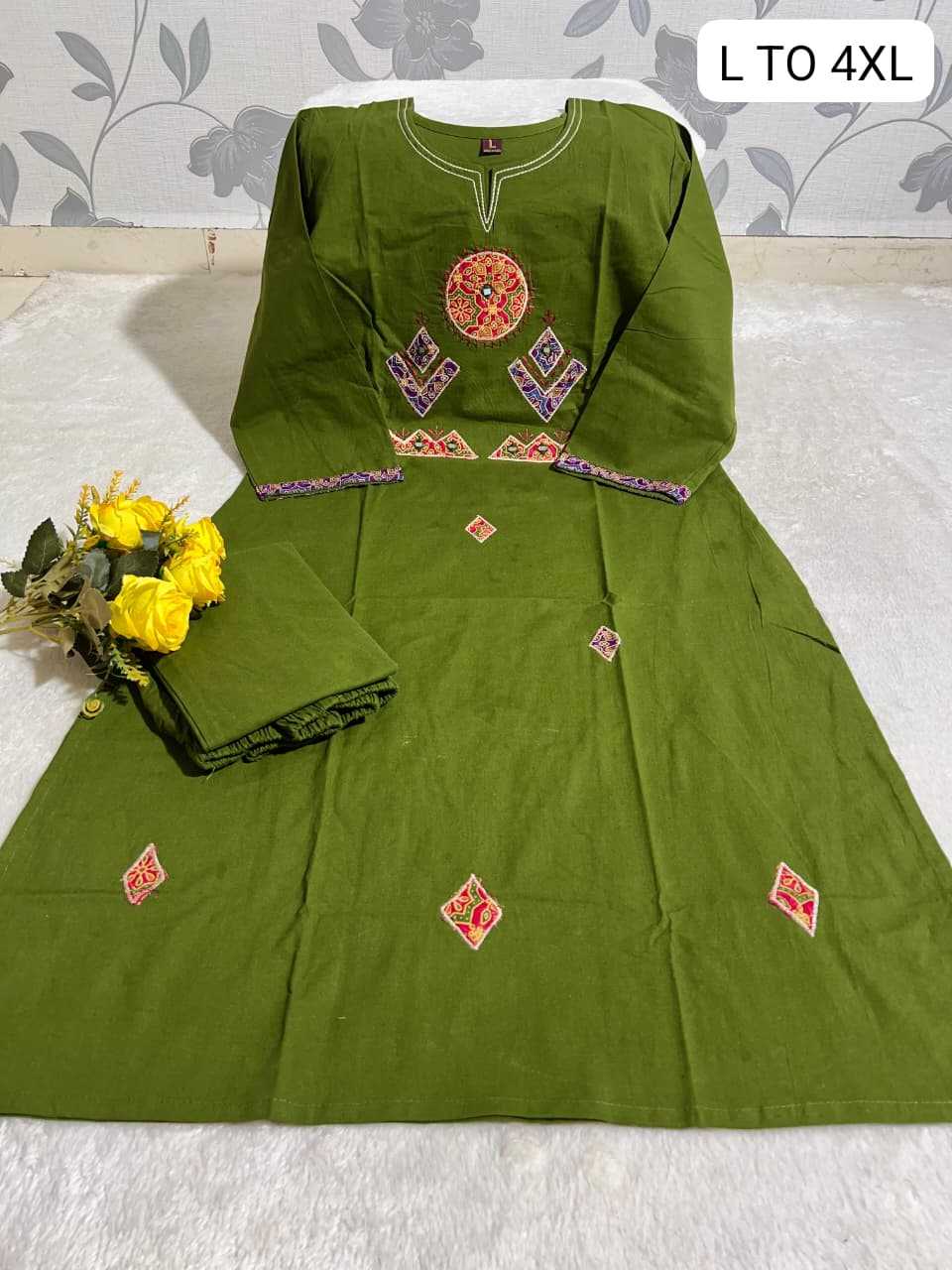 Ynf Pure Cotton KESH585 178 Suits & Dresses Western Wears Plus Size Collections Wholesale Co-ord Set Embroidered Dresses Cotton Dresses Manufacturer- Kapda Export