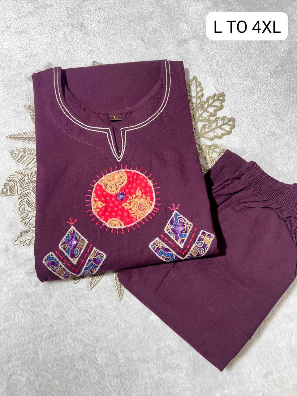 Ynf Pure Cotton KESH585 178 Suits & Dresses Western Wears Plus Size Collections Wholesale Co-ord Set Embroidered Dresses Cotton Dresses Manufacturer- Kapda Export