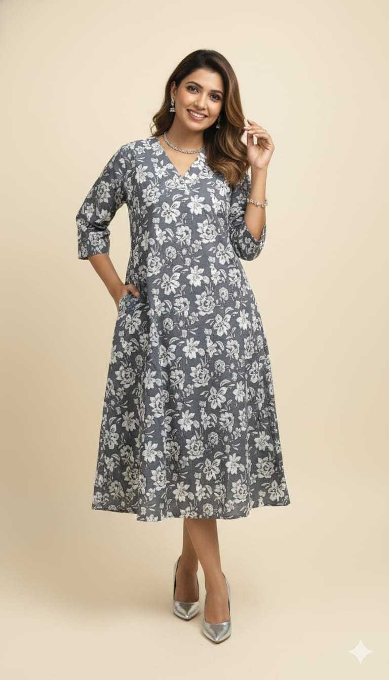 Ynf Pure Cotton KESH585 180 Suits & Dresses Western Wears Wholesale One Piece Dress A-Line Dresses Cotton Dresses Manufacturer- Kapda Export