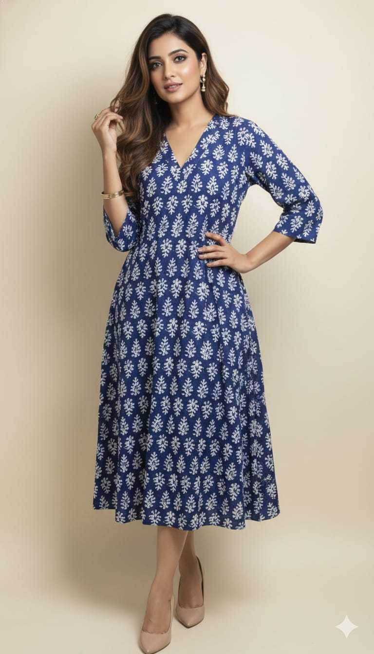 Ynf Pure Cotton KESH585 180 Suits & Dresses Western Wears Wholesale One Piece Dress A-Line Dresses Cotton Dresses Manufacturer- Kapda Export