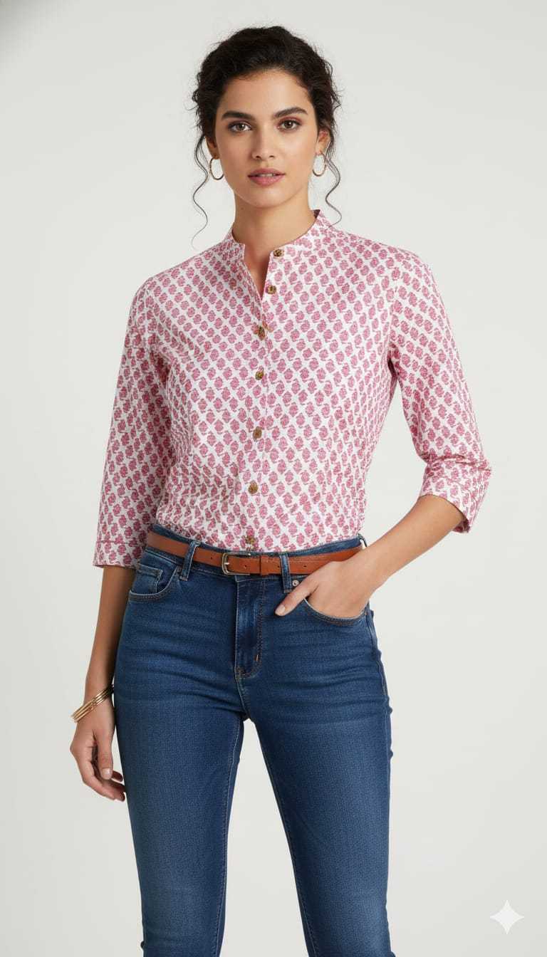 Ynf Pure Cotton KESH585 182 Suits & Dresses Western Wears Festive Collections Wholesale Tops Women Shirts Manufacturer- Kapda Export