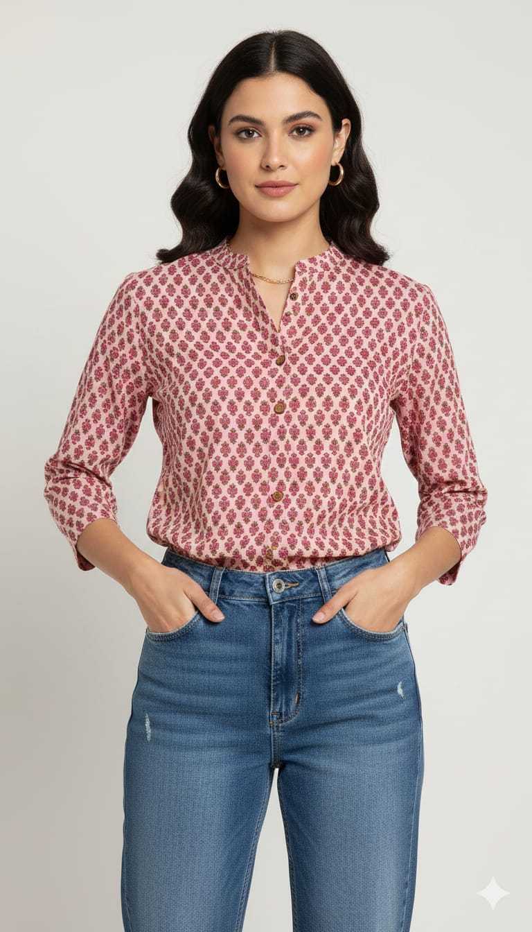 Ynf Pure Cotton KESH585 182 Suits & Dresses Western Wears Festive Collections Wholesale Tops Women Shirts Manufacturer- Kapda Export