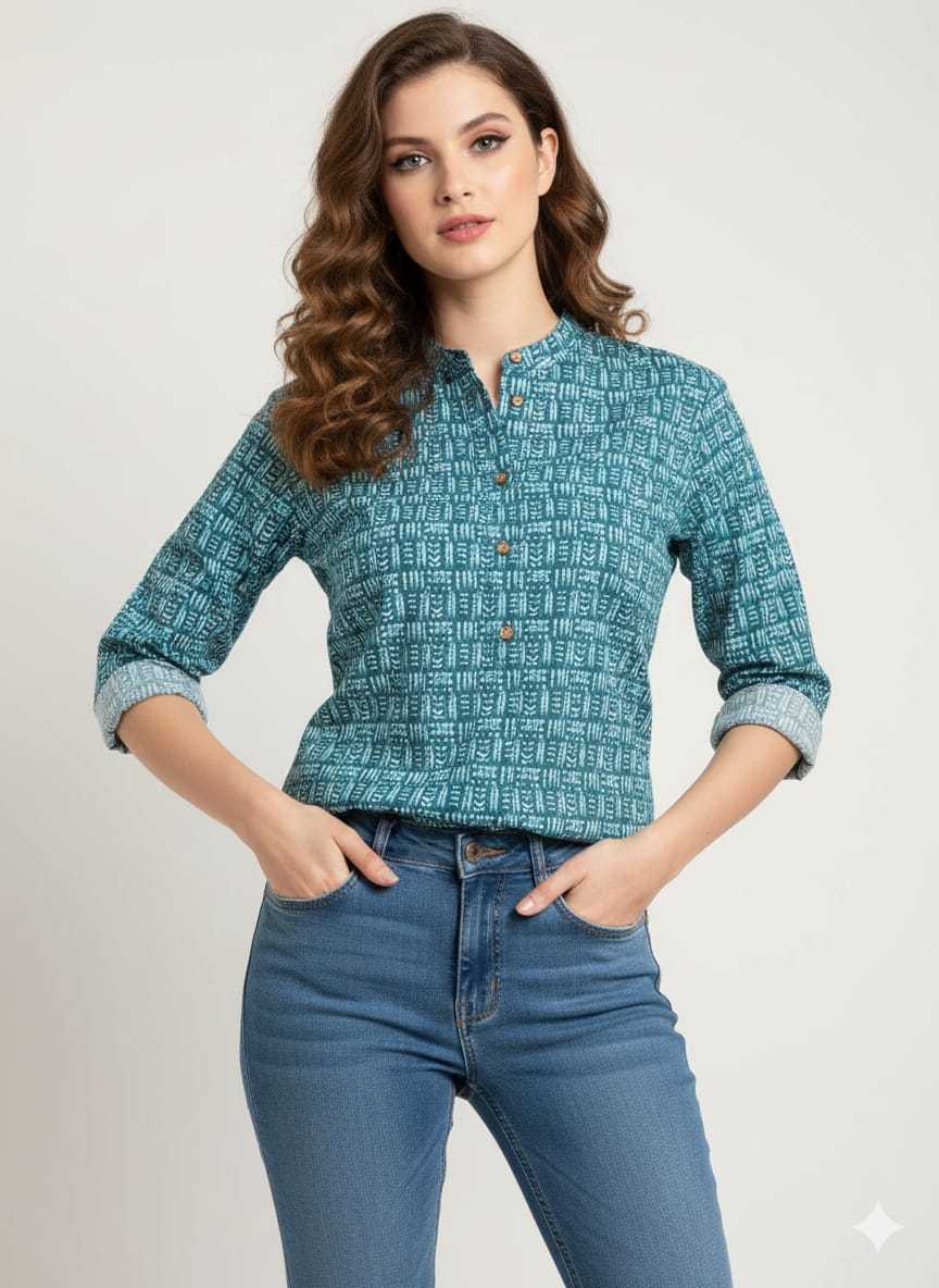 Ynf Pure Cotton KESH585 182 Suits & Dresses Western Wears Festive Collections Wholesale Tops Women Shirts Manufacturer- Kapda Export