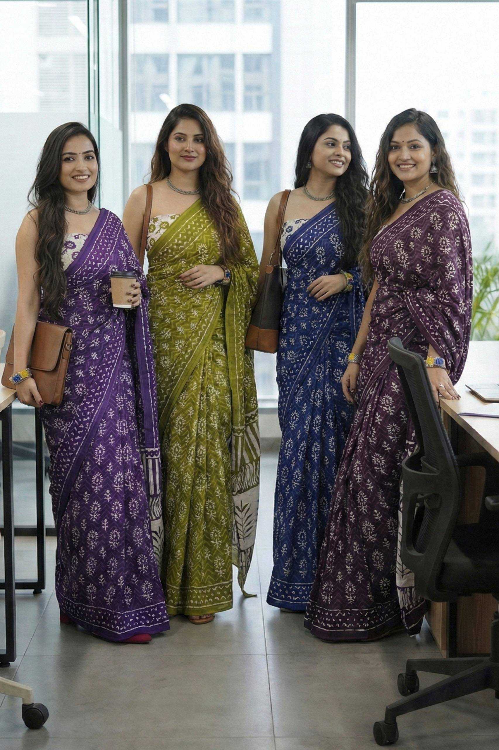 Ynf Pure Cotton RIN229 78-MISS JULIYANA 1 Sarees Wholesale Ajrakh Sarees Block Print Sarees Festive Sarees Manufacturer- Kapda Export