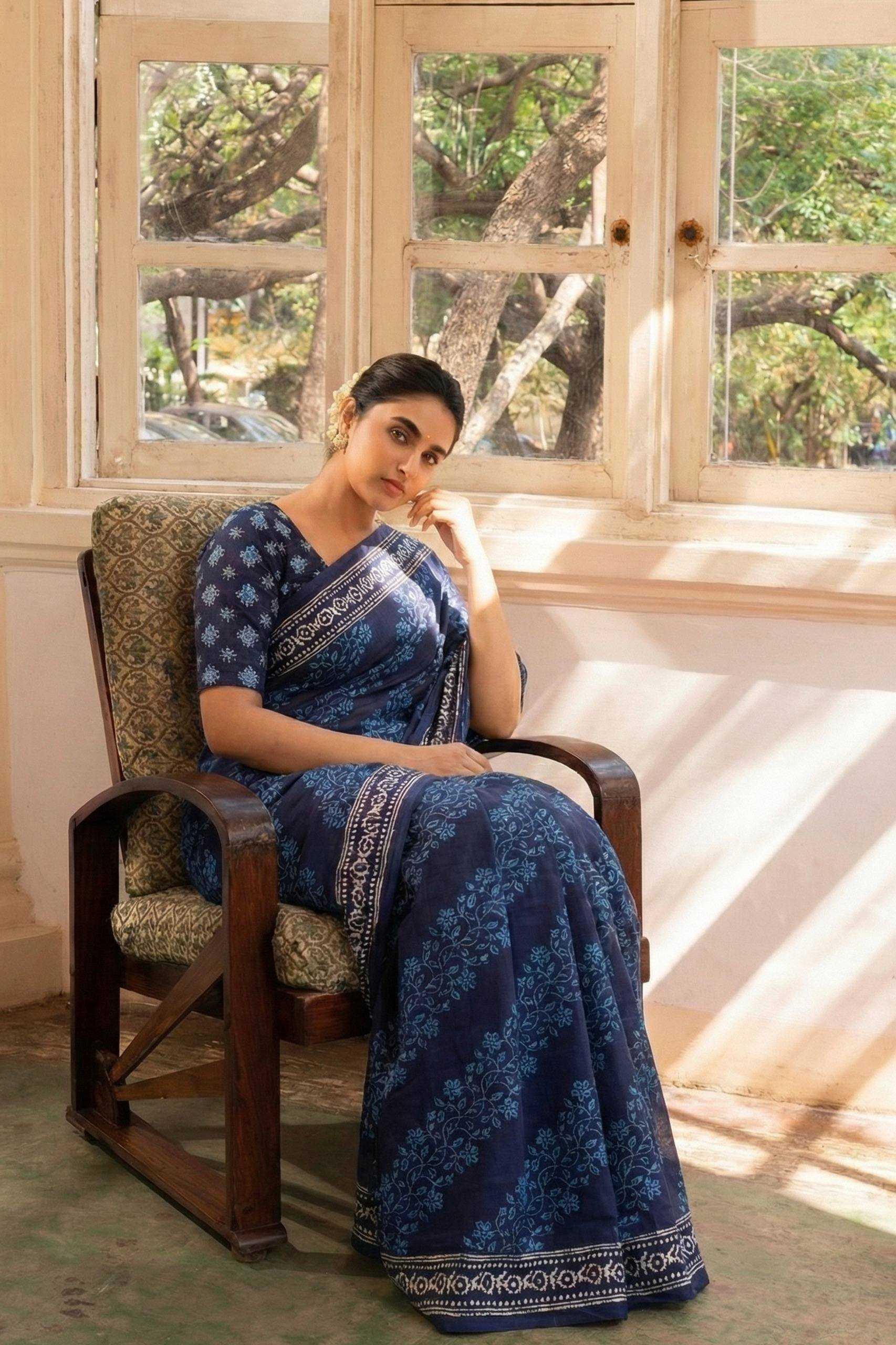 Ynf Pure Cotton RIN229 JINSHI Sarees Wholesale Designer Sarees Block Print Sarees Cotton Sarees Manufacturer- Kapda Export