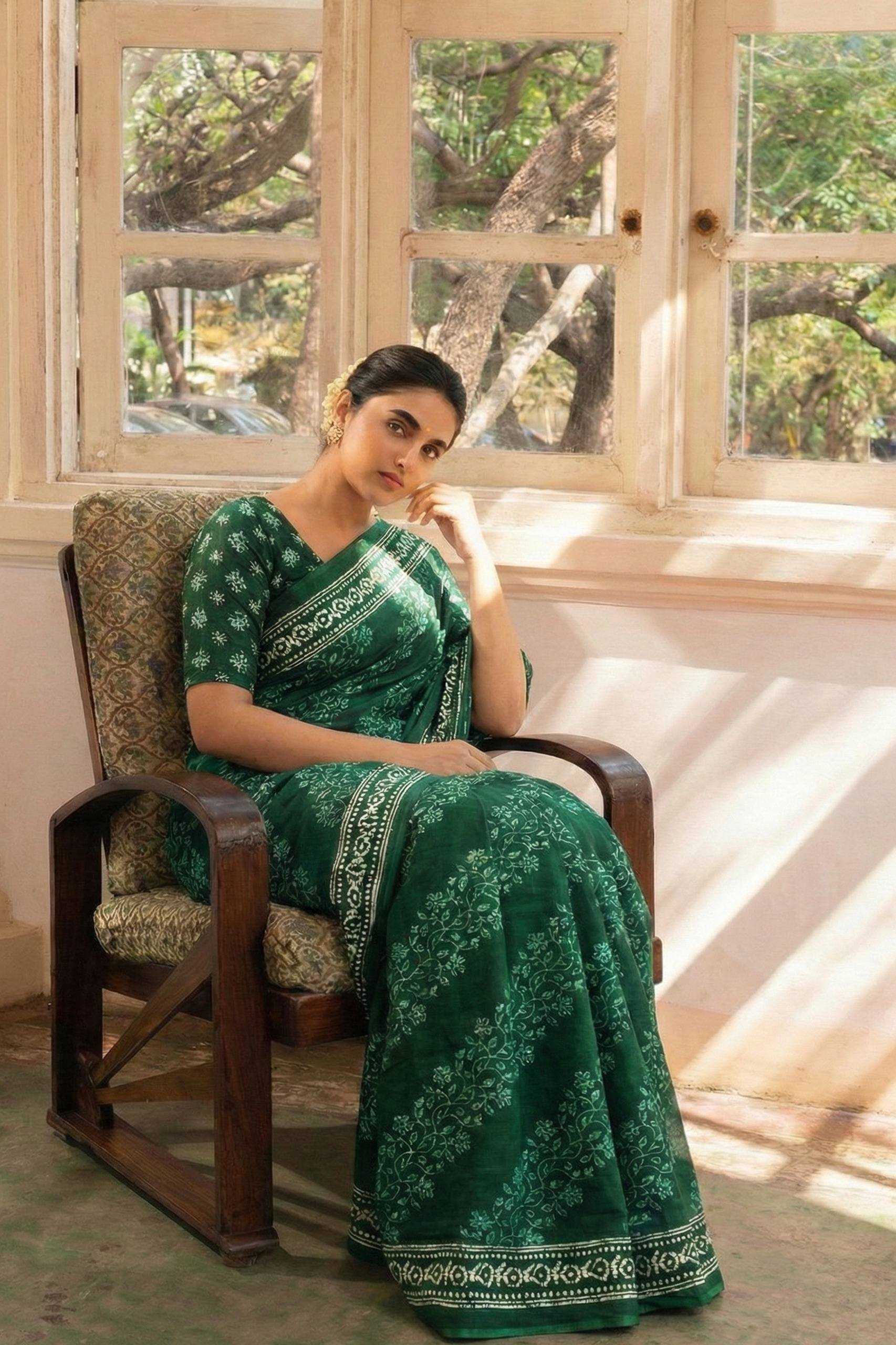 Ynf Pure Cotton RIN229 JINSHI Sarees Wholesale Designer Sarees Block Print Sarees Cotton Sarees Manufacturer- Kapda Export