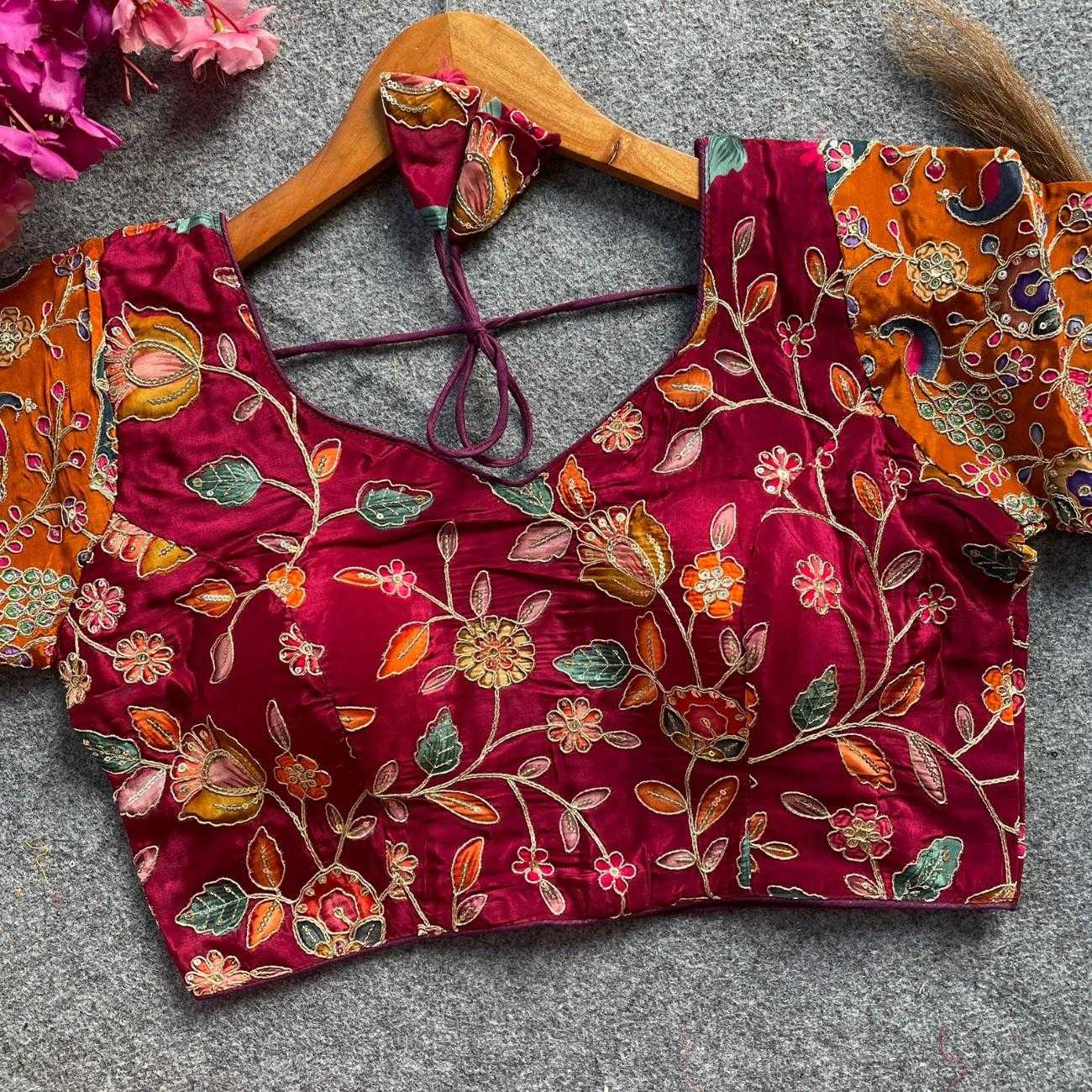 Ynf Pure Crepe KESH426 POSITION Readymade Blouses Wholesale Designer Blouse Embroidered Blouses Party Wear Blouse Manufacturer- Kapda Export