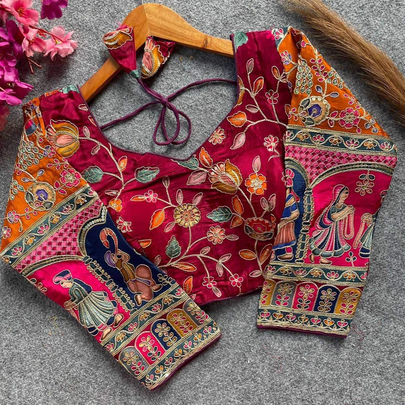 Ynf Pure Crepe KESH426 POSITION Readymade Blouses Wholesale Designer Blouse Embroidered Blouses Party Wear Blouse Manufacturer- Kapda Export