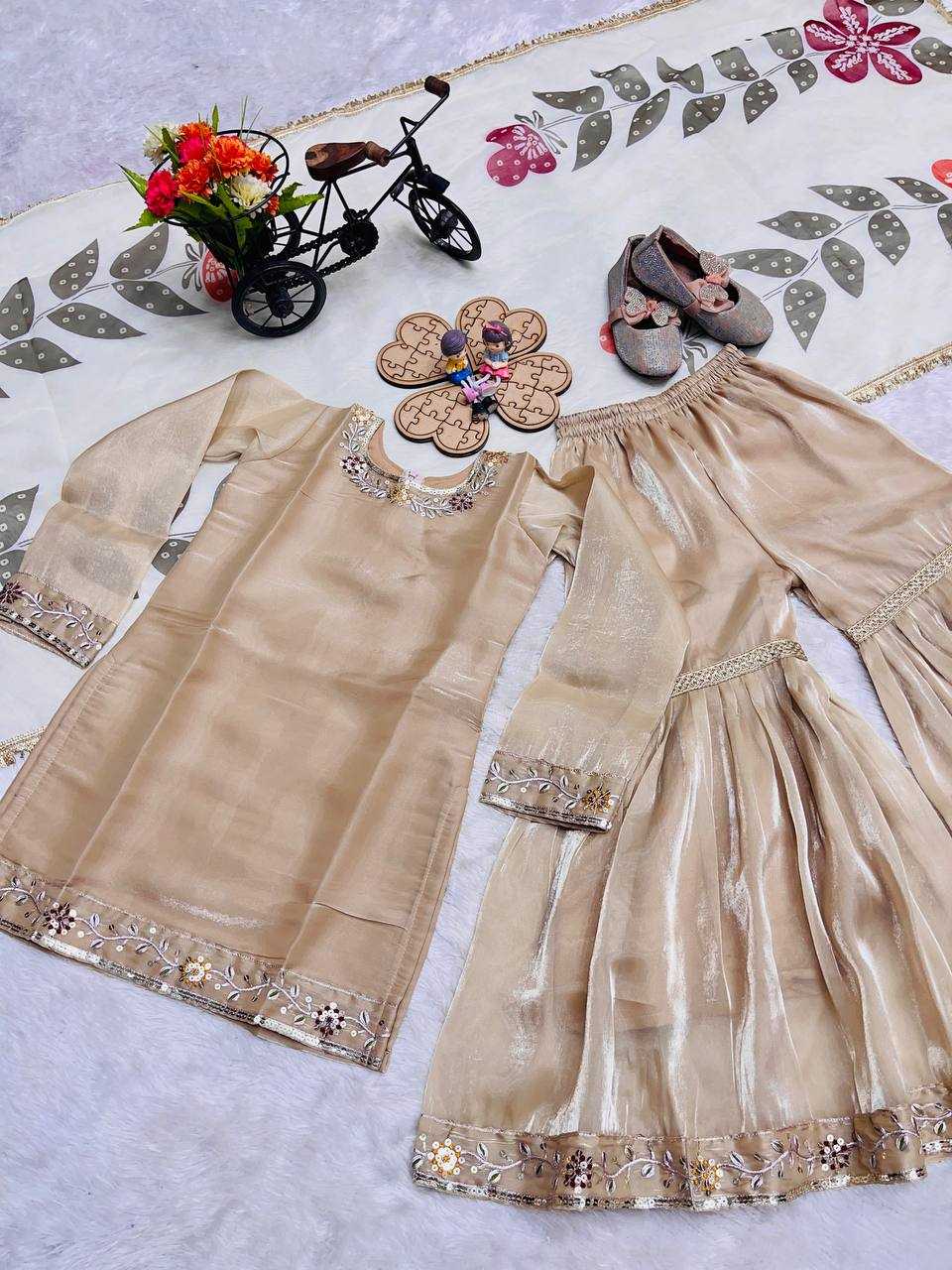 Ynf Pure Silk KESH415 238 Kids Wear Wholesale Kids Sharara Embroidered Frock Kids Party Wear Ethnic Manufacturer- Kapda Export