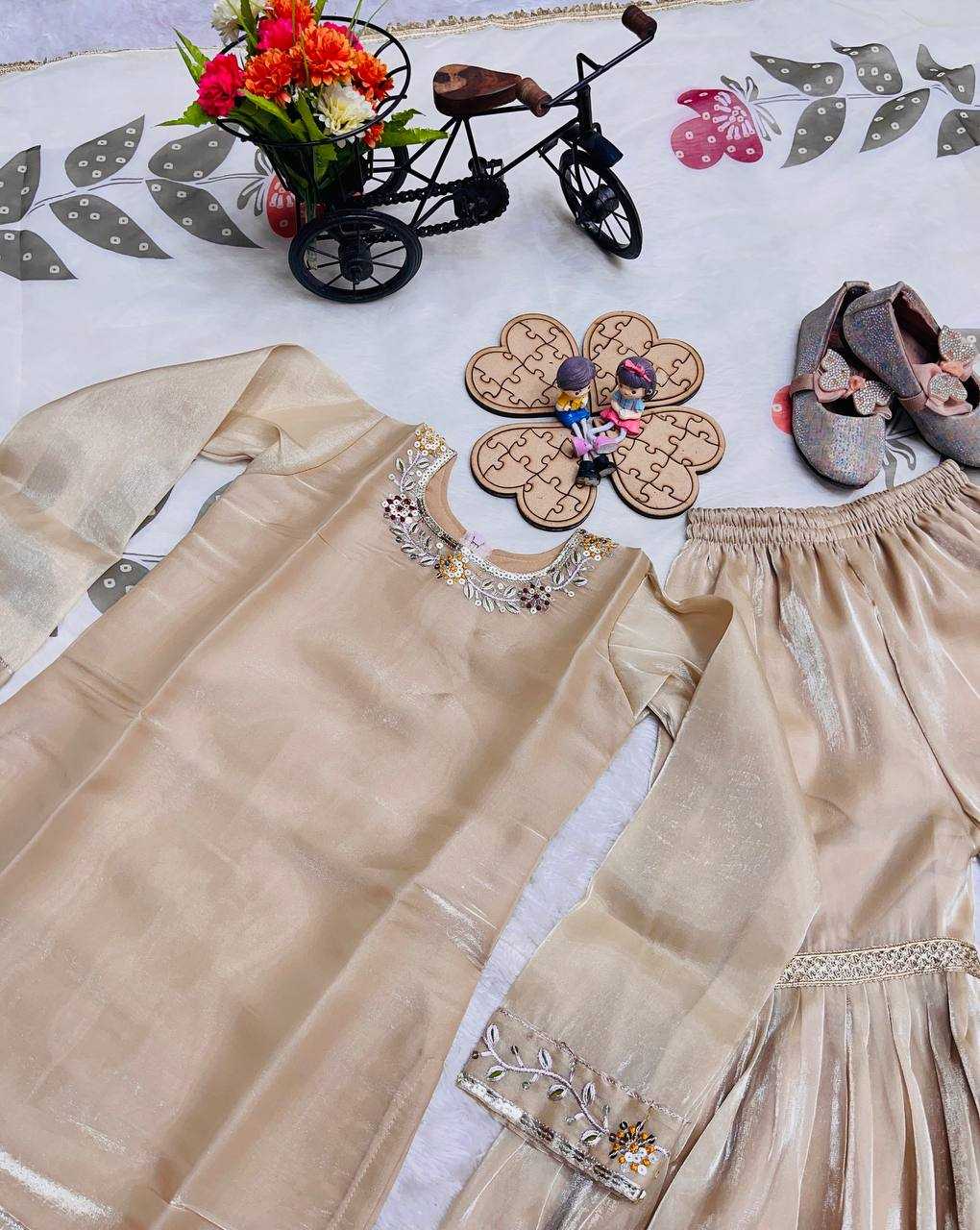 Ynf Pure Silk KESH415 238 Kids Wear Wholesale Kids Sharara Embroidered Frock Kids Party Wear Ethnic Manufacturer- Kapda Export