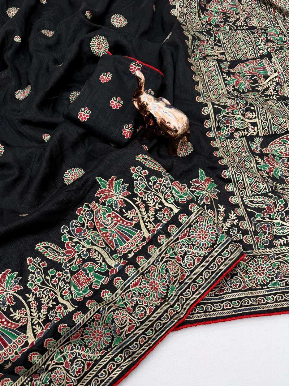 Ynf Pure Silk KESH695 Kayamat Sarees Silk Sarees Wholesale Party Wear Sarees Black Sarees Traditional Sarees Manufacturer- Kapda Export