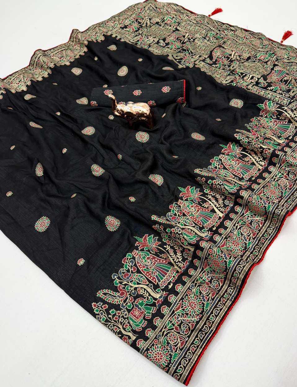 Ynf Pure Silk KESH695 Kayamat Sarees Silk Sarees Wholesale Party Wear Sarees Black Sarees Traditional Sarees Manufacturer- Kapda Export