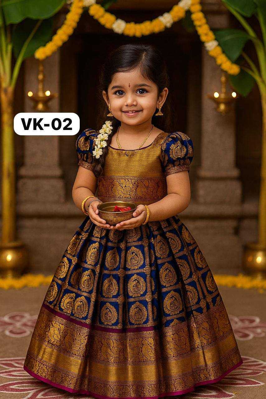 Ynf Pure Soft Shiffon KESH709 02 Kids Wear Wholesale Kids Gown Indian Wear For Kids Kids Wedding Outfits Manufacturer- Kapda Export