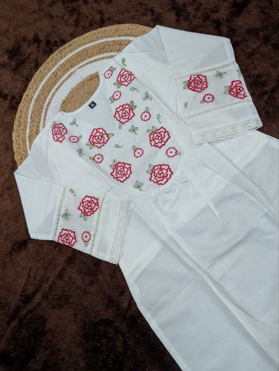 Ynf Pure Viscos KESH529 AARADHYA Kurti Wholesale Festive Kurtis Embroidered Kurtis White Kurtis Manufacturer- Kapda Export