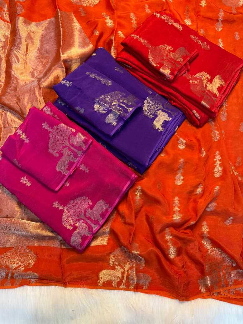 Ynf Pure Viscos KESH604 Sparrow Dola Sarees Wholesale Designer Sarees Ruffle Sarees Jacquard Saree Manufacturer- Kapda Export