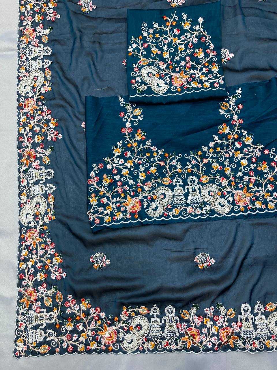 Ynf Rangoli Silk KESH659 Swastik Sarees Wholesale Printed Sarees Embroidered Sarees Weightless Sarees Manufacturer- Kapda Export