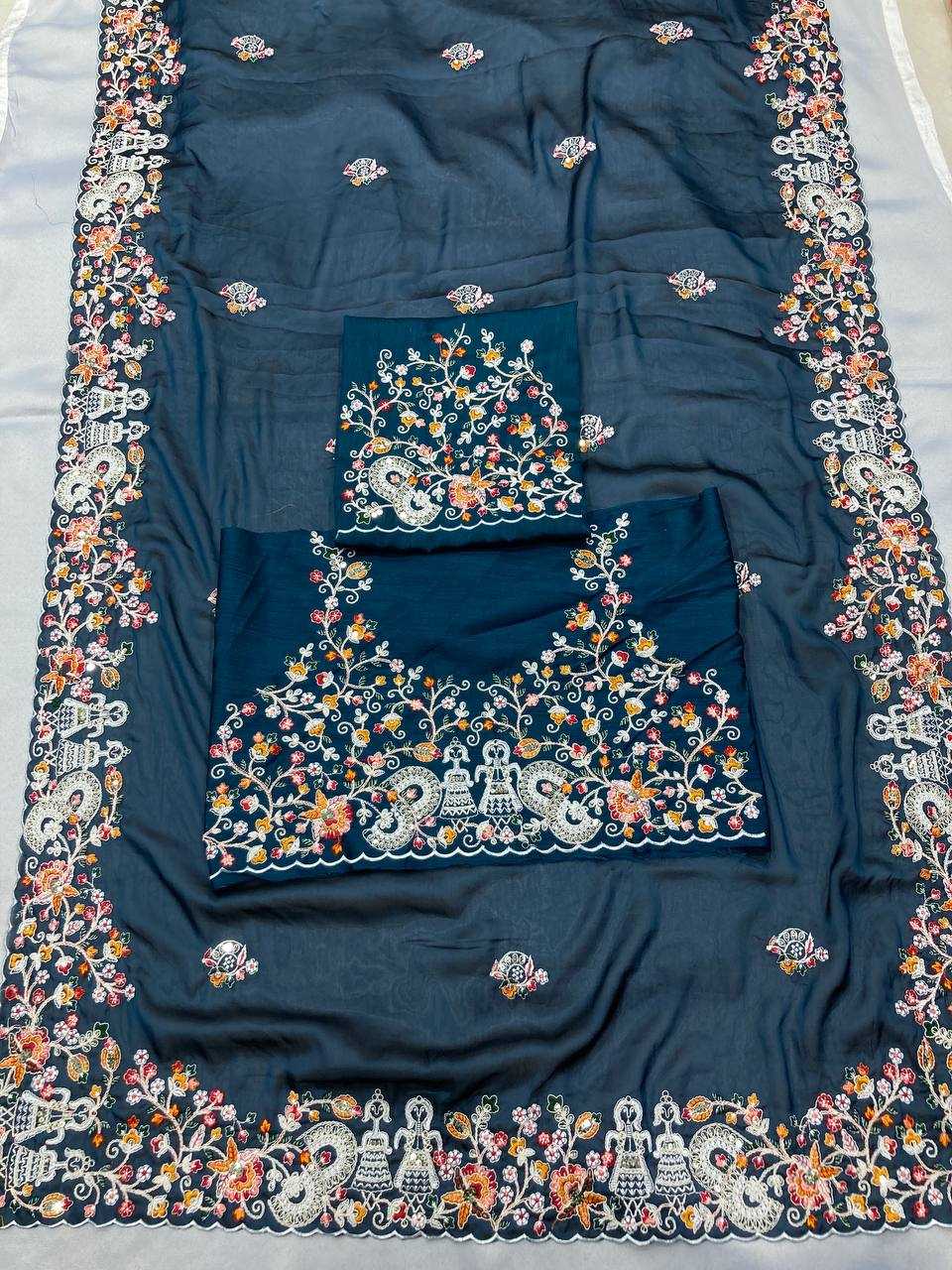 Ynf Rangoli Silk KESH659 Swastik Sarees Wholesale Printed Sarees Embroidered Sarees Weightless Sarees Manufacturer- Kapda Export
