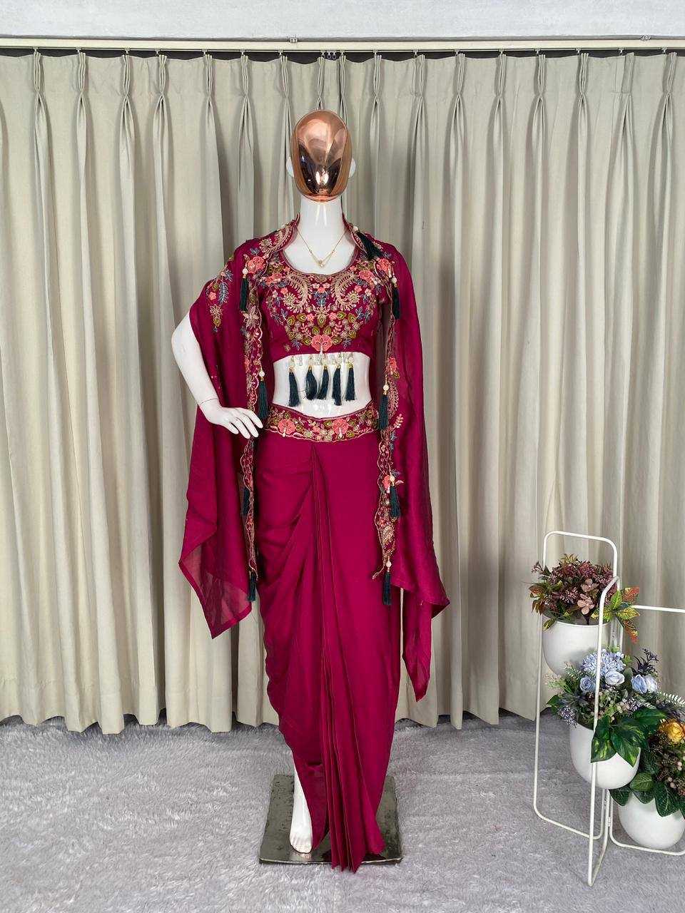 Ynf Rangoli Silk KESH678 425 Kurti Wholesale Embroidered Kurtis Silk Kurtis Kurtis With Dhoti Manufacturer- Kapda Export