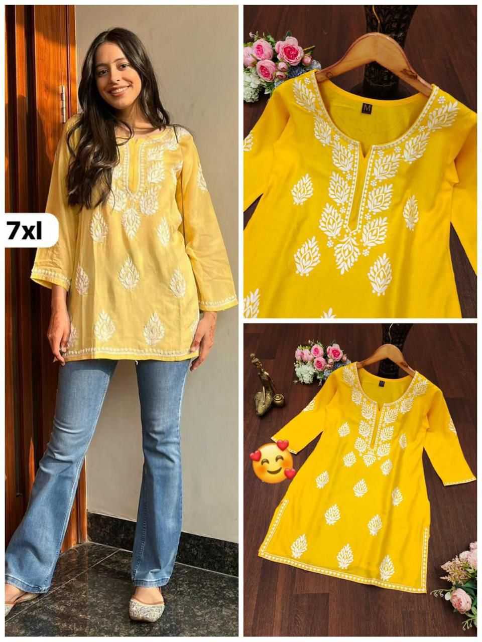 Ynf Rayon KESH502 MF-1107 Kurti Festive Collections Plus Size Collections Wholesale Rayon Kurtis Embroidered Kurtis Chikankari Kurtis Manufacturer- Kapda Export