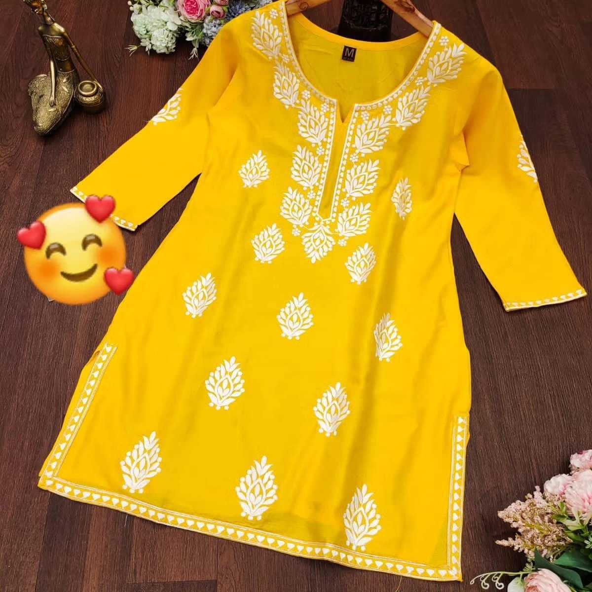 Ynf Rayon KESH502 MF-1107 Kurti Festive Collections Plus Size Collections Wholesale Rayon Kurtis Embroidered Kurtis Chikankari Kurtis Manufacturer- Kapda Export