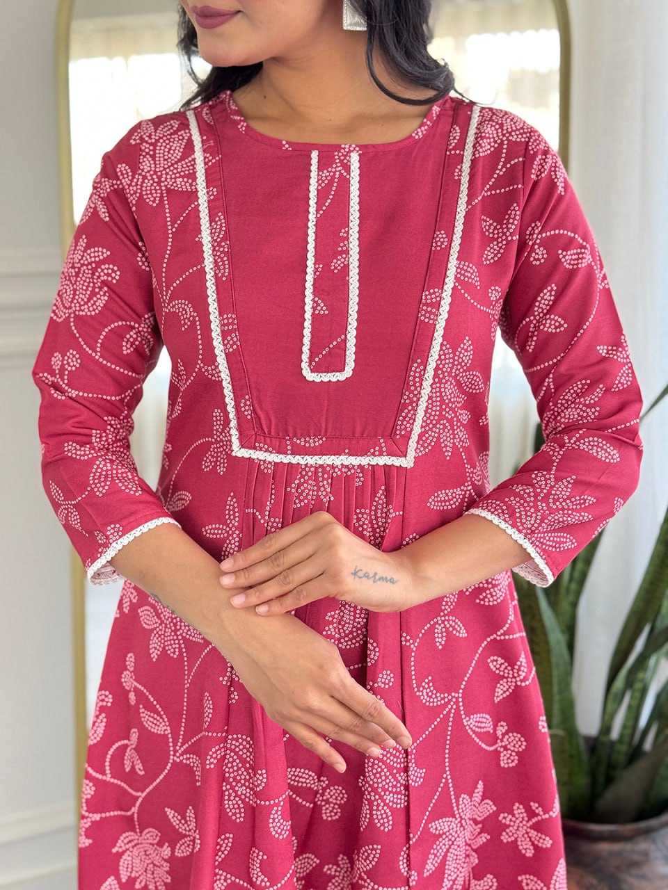 Ynf Rayon KESH595 722 Kurti Wholesale Festive Kurtis Ethnic Kurtis Pink Kurtis Manufacturer- Kapda Export