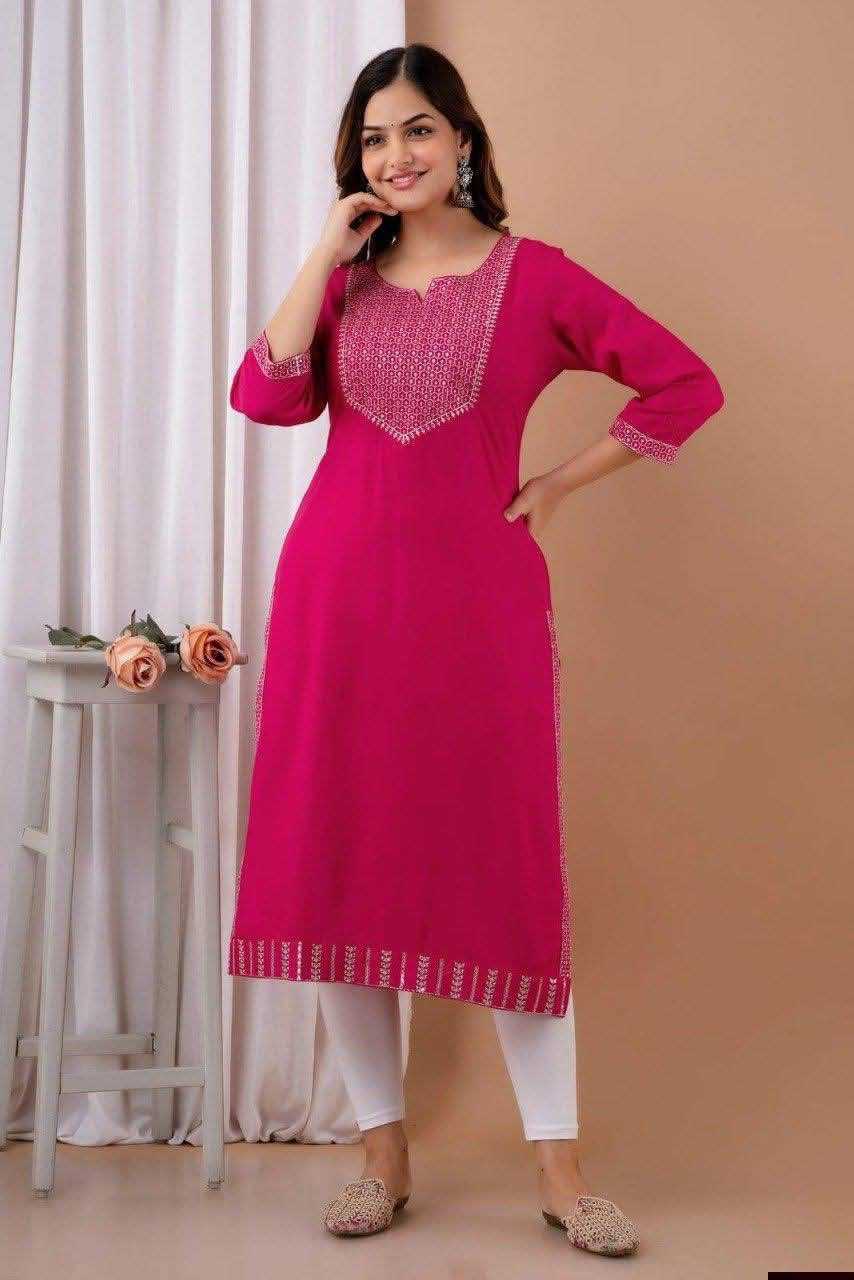 Ynf Reyon Cotton KESH461 220 Kurti Wholesale Casual Kurtis Festive Kurtis Embroidered Kurtis Manufacturer- Kapda Export