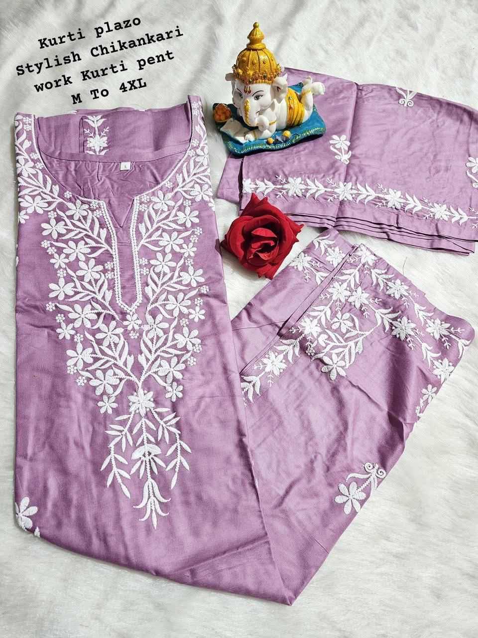 Ynf Reyon Cotton KESH502 MF 499 Kurti Festive Collections Plus Size Collections Wholesale Cotton Kurtis Chikankari Kurtis Kurti With Palazzo Manufacturer- Kapda Export