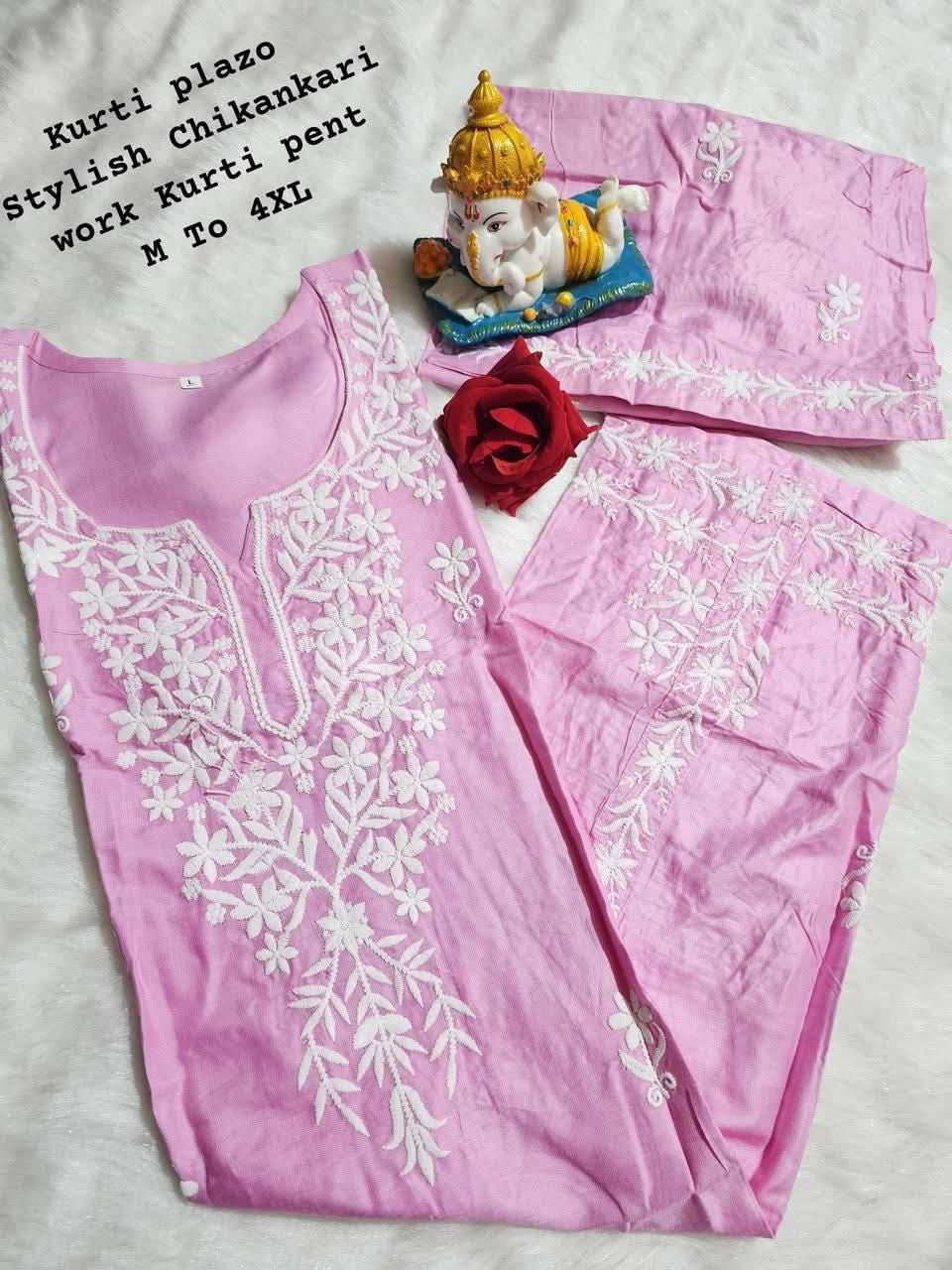 Ynf Reyon Cotton KESH502 MF 499 Kurti Festive Collections Plus Size Collections Wholesale Cotton Kurtis Chikankari Kurtis Kurti With Palazzo Manufacturer- Kapda Export