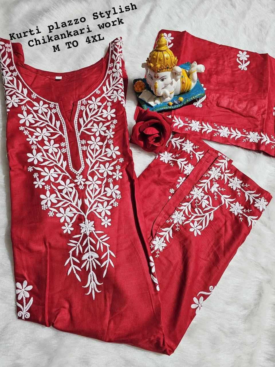 Ynf Reyon Cotton KESH502 MF 499 Kurti Festive Collections Plus Size Collections Wholesale Cotton Kurtis Chikankari Kurtis Kurti With Palazzo Manufacturer- Kapda Export