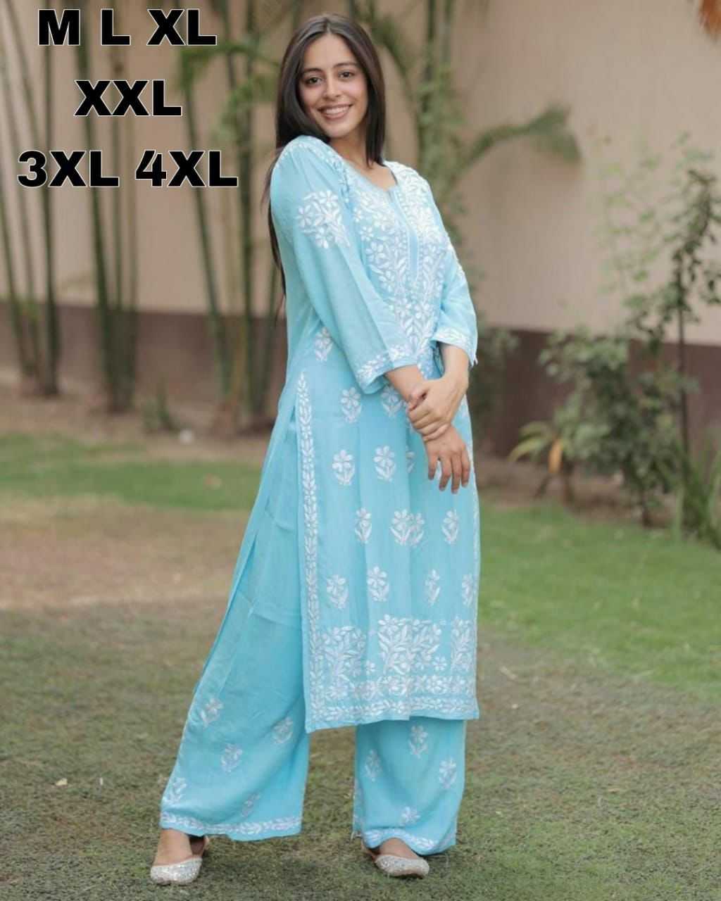 Ynf Reyon Cotton KESH502 MF 499 Kurti Festive Collections Plus Size Collections Wholesale Cotton Kurtis Chikankari Kurtis Kurti With Palazzo Manufacturer- Kapda Export