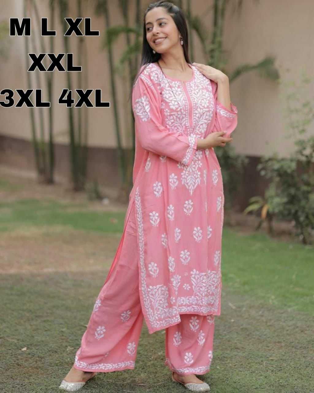 Ynf Reyon Cotton KESH502 MF 499 Kurti Festive Collections Plus Size Collections Wholesale Cotton Kurtis Chikankari Kurtis Kurti With Palazzo Manufacturer- Kapda Export