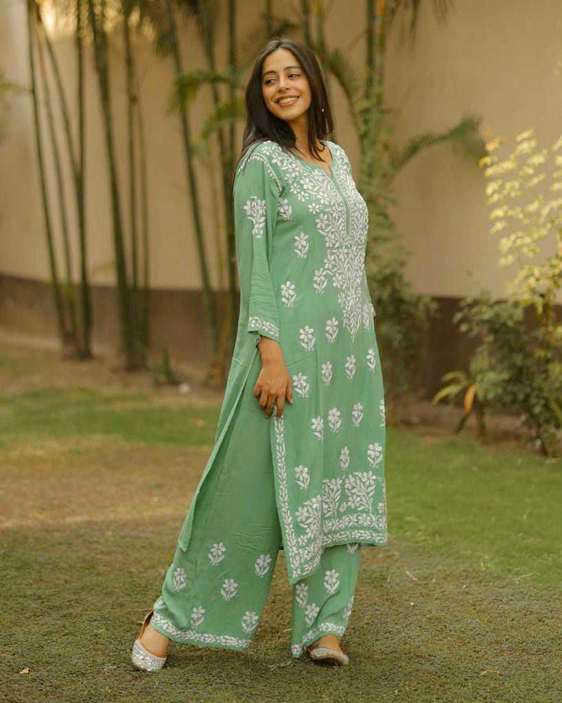 Ynf Reyon Cotton KESH502 MF 499 Kurti Festive Collections Plus Size Collections Wholesale Cotton Kurtis Chikankari Kurtis Kurti With Palazzo Manufacturer- Kapda Export