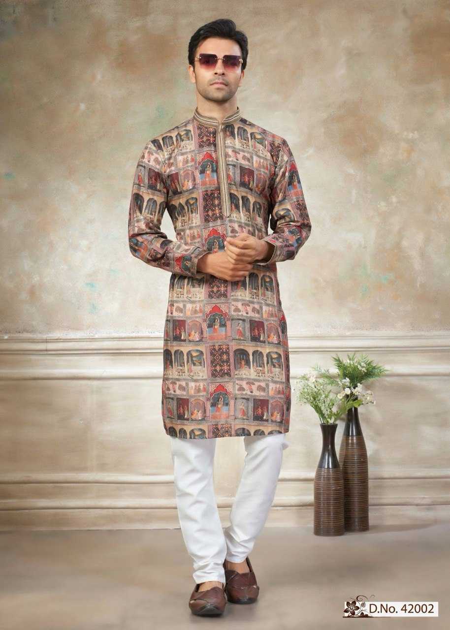 Ynf Reyon Cotton KESH650 Wedding 42 Mens Wear Wholesale Mens Kurtas Mens Kurta Pyjama Men Cotton Kurta Manufacturer- Kapda Export