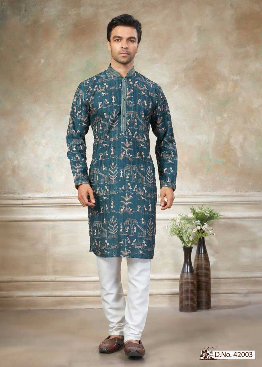 Ynf Reyon Cotton KESH650 Wedding 42 Mens Wear Wholesale Mens Kurtas Mens Kurta Pyjama Men Cotton Kurta Manufacturer- Kapda Export